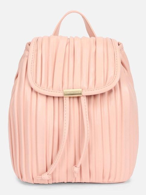 van-heusen-pink-pu-textured-backpack