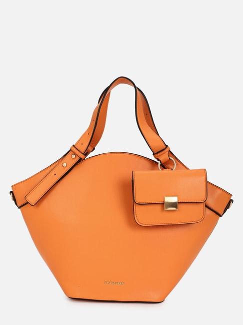 van-heusen-orange-pu-solid-bucket-handbag