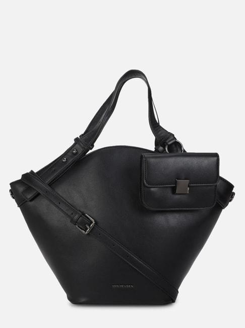 van-heusen-black-pu-solid-bucket-handbag