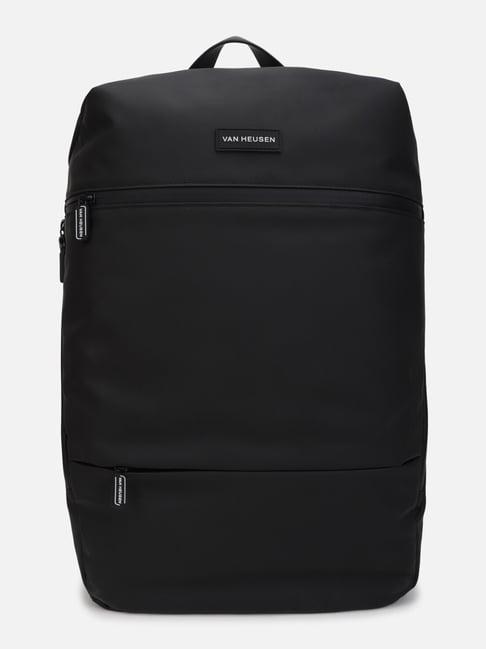 van-heusen-black-pu-solid-backpack