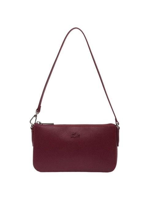 lacoste-core-red-leather-textured-shoulder-handbag