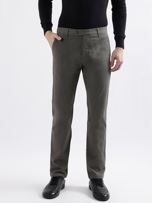 iconic-dark-olive-cotton-slim-fit-trousers