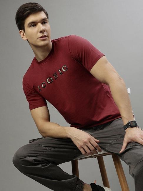 iconic-red-cotton-regular-fit-logo-printed-t-shirt