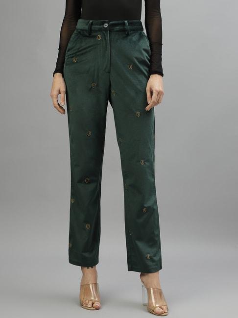 iconic-green-mid-rise-trousers