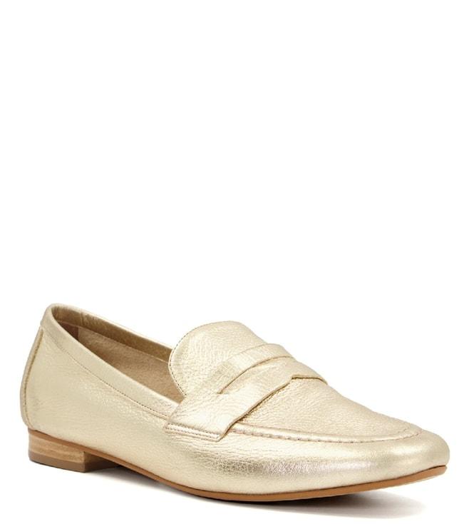 dune-london-women's-gianetta-gold-loafers