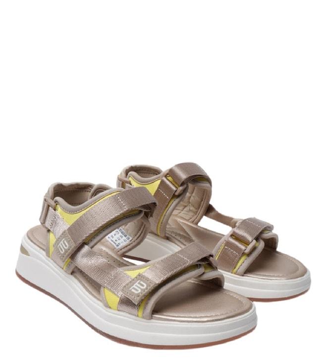 bagatt-women's-nira-gold-&-yellow-floater-sandals