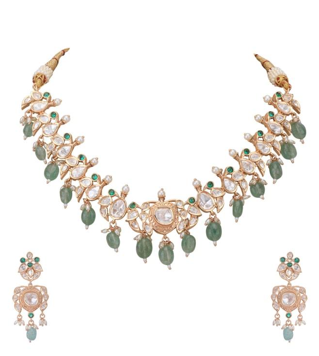 auraa-trends-green-kundan-jade-glow-embellished-necklace-set
