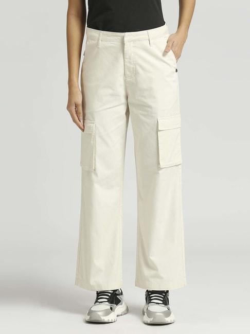 pepe-jeans-white-cotton-mid-rise-cargo-pants