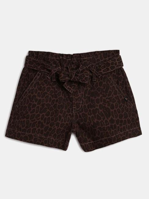 tales-&-stories-kids-brown-cotton-printed-shorts