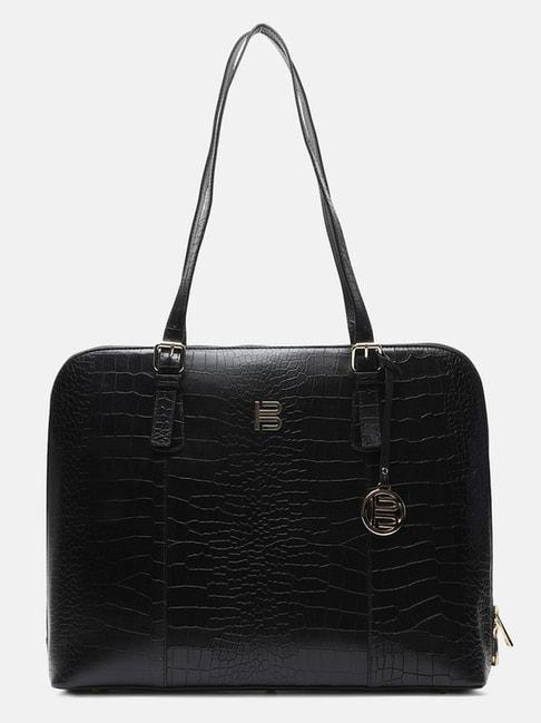 bagatt-black-leather-textured-shoulder-handbag