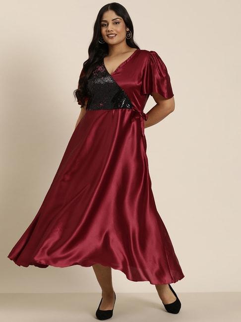 qurvii-+-maroon-embellished-maxi-dress