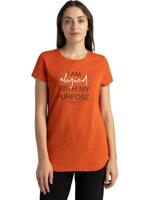 van-heusen-orange-cotton-printed-t-shirt