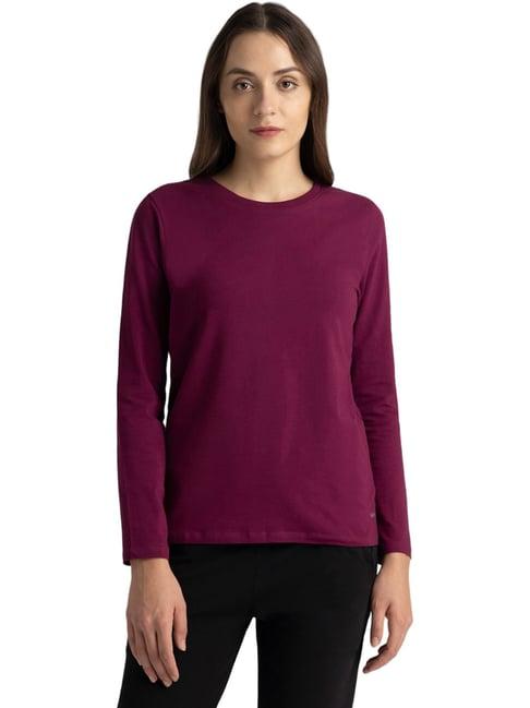 van-heusen-purple-cotton-t-shirt