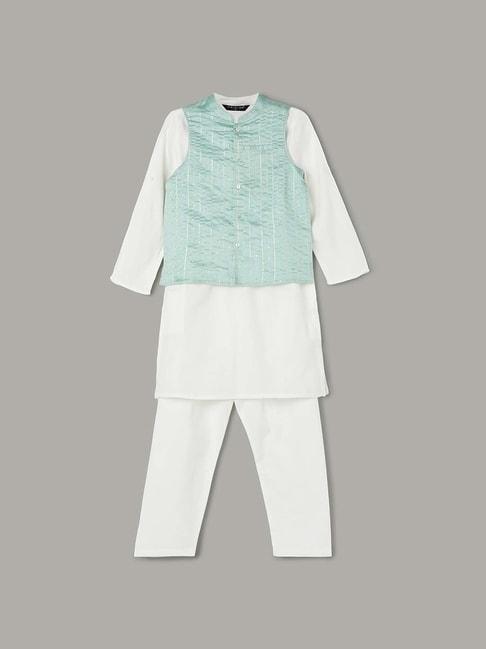 melange-by-lifestyle-kids-white-&-blue-cotton-self-pattern-full-sleeves-kurta-set