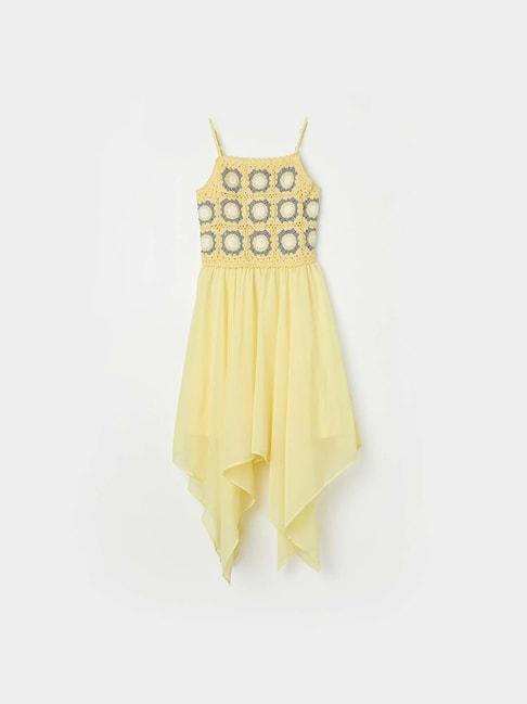 fame-forever-by-lifestyle-kids-yellow-embroidered-dress