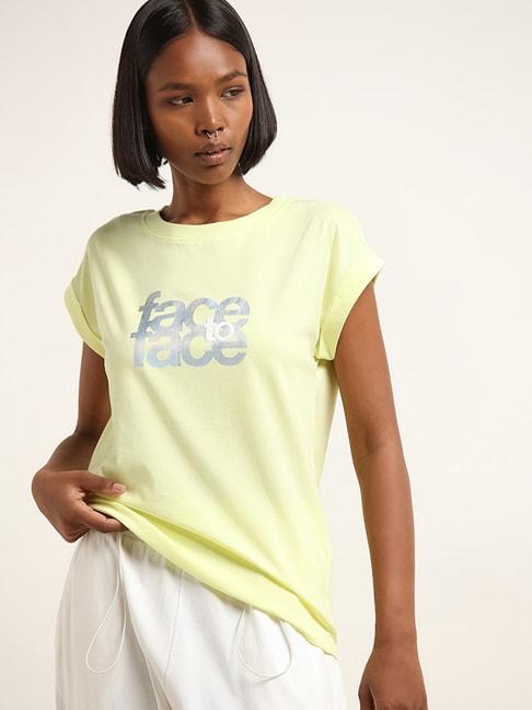 studiofit-by-westside-lime-text-printed-t-shirt