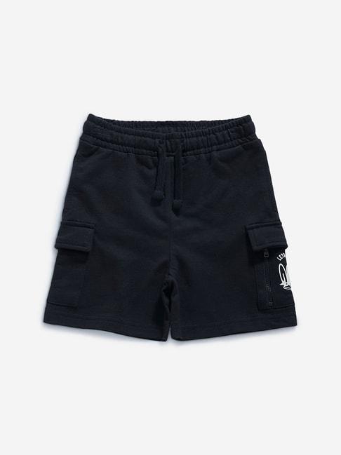 hop-kids-by-westside-black-cargo-style-mid-rise-shorts