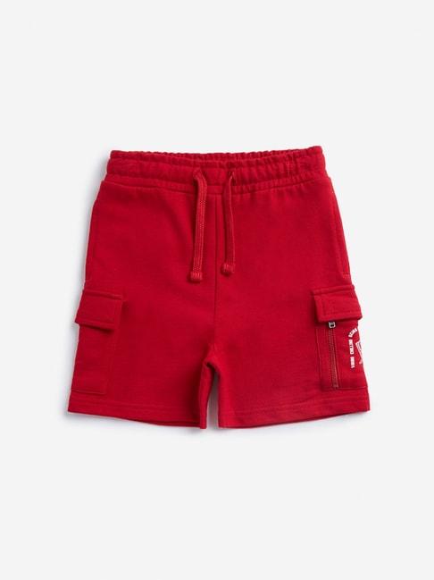 hop-kids-by-westside-red-cargo-style-mid-rise-shorts