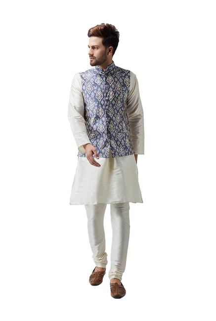 sojanya-navy-printed-regular-fit-nehru-jacket