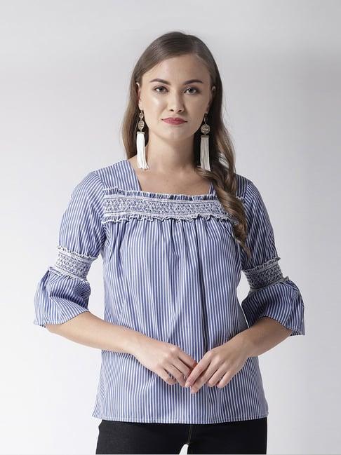 style-quotient-blue-&-white-striped-top