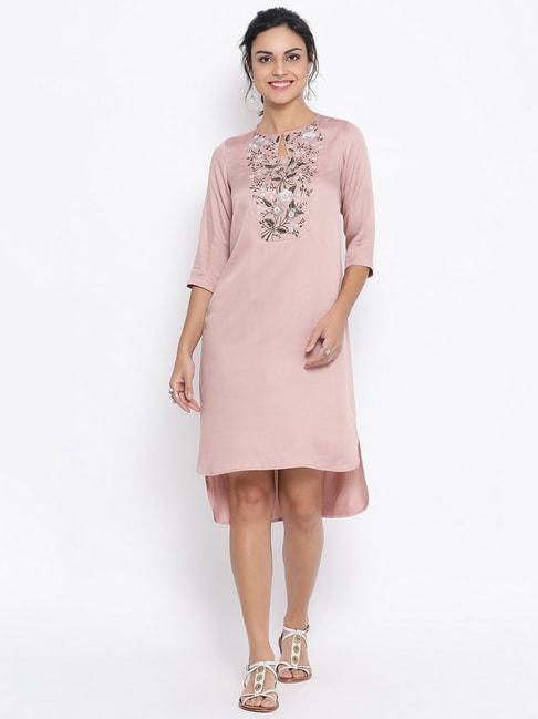 lela-pink-button-embroidered-at-yoke-long-tunic