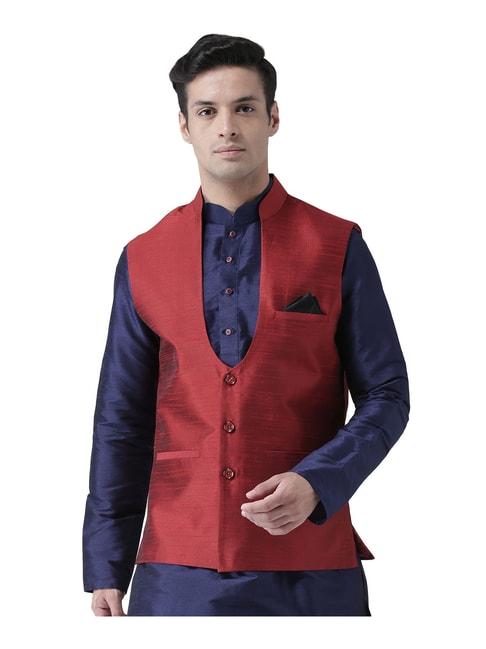 deyann-red-sleeveless-nehru-jacket