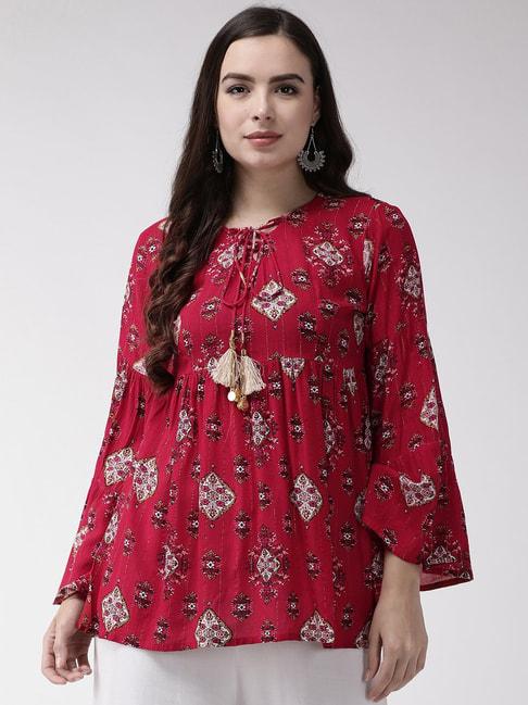 rangmayee-red-printed-tunic