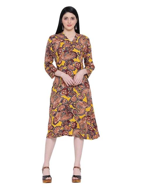 oxolloxo-red-&-yellow-floral-print-quincy-dress