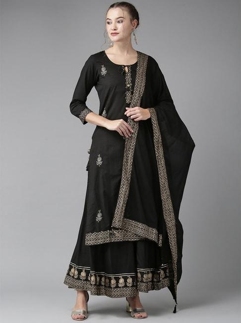 ishin-women's-sequins-black-embellished-a-line-kurta-sharara-dupatta-set