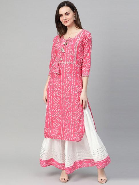 ishin-women's-cotton-pink-&-white-gota-patti-embellished-a-line-kurta-skirt-set