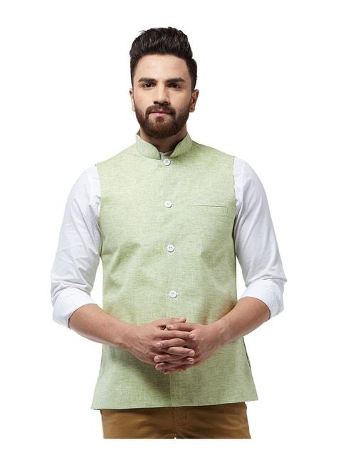 sojanya-green-textured-nehru-jacket