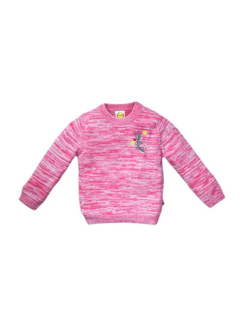 pranava-kids-flamingo-pink-cotton-patch-work-sweater