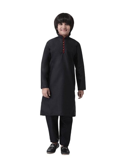 hangup-kids-black-regular-fit-kurta-&-pyjamas
