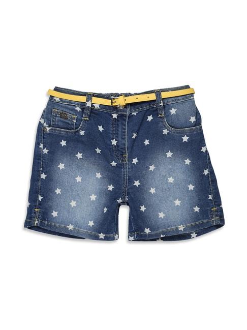 elle-kids-blue-printed-shorts