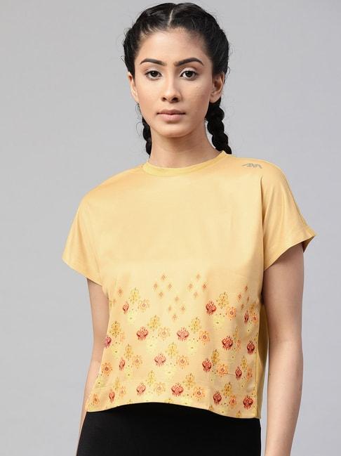 alcis-mustard-printed-t-shirt