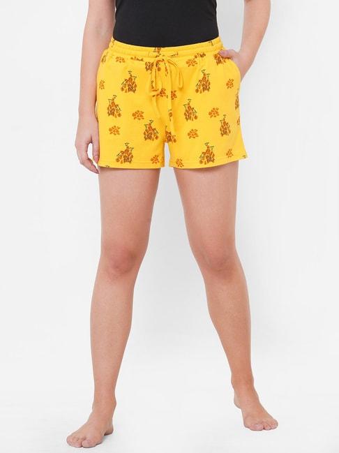 mystere-paris-yellow-printed-shorts