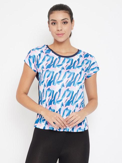 clovia-blue-printed-t-shirt