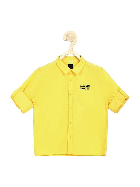 allen-solly-junior-yellow-cotton-shirt