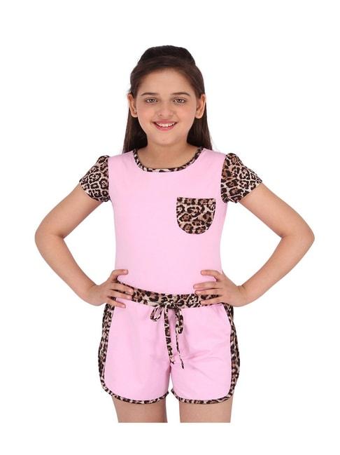 cutecumber-kids-pink-printed-top-with-shorts