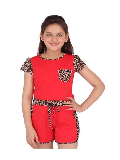 cutecumber-kids-red-printed-top-with-shorts