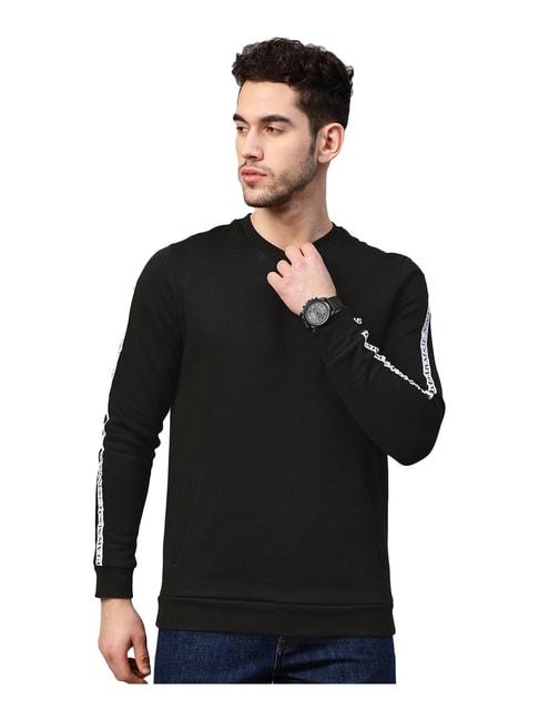 spykar-black-round-neck-sweatshirt