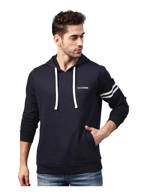spykar-navy-hooded-sweatshirt