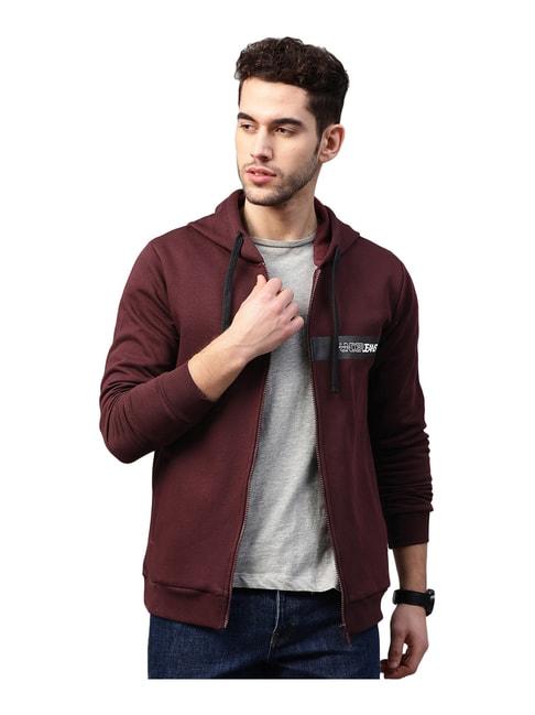 spykar-maroon-hooded-sweatshirt