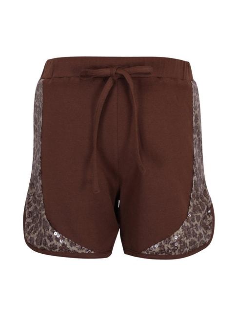 cutecumber-kids-brown-solid-shorts