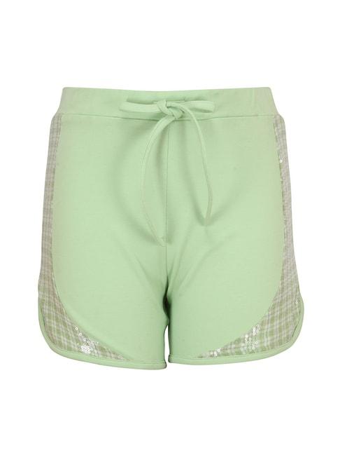 cutecumber-kids-green-solid-shorts