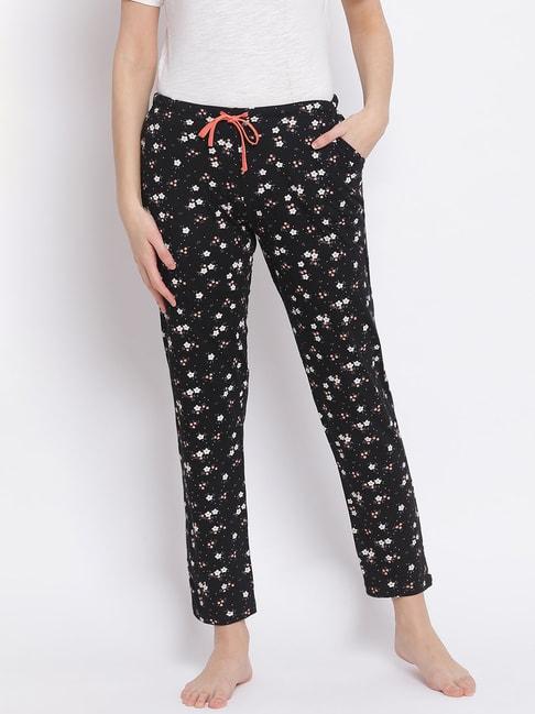 kanvin-black-floral-print-pyjamas