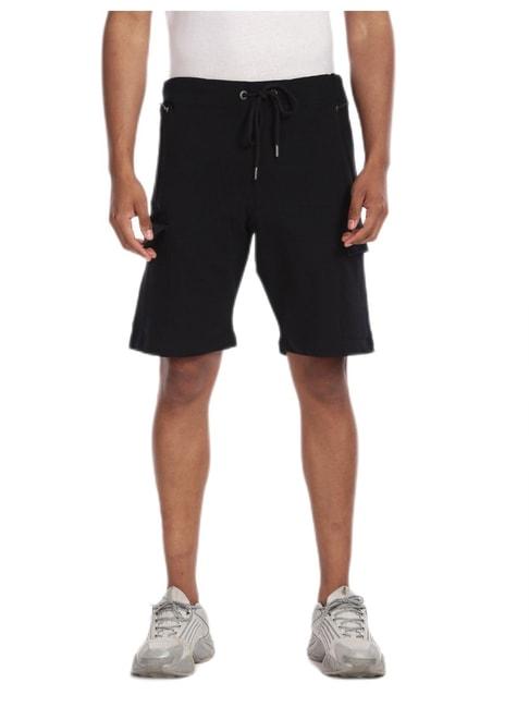aeropostale-black-elasticized-waist-solid-shorts
