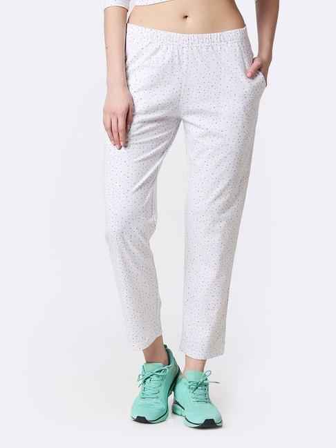 bewakoof-white-printed-pyjamas