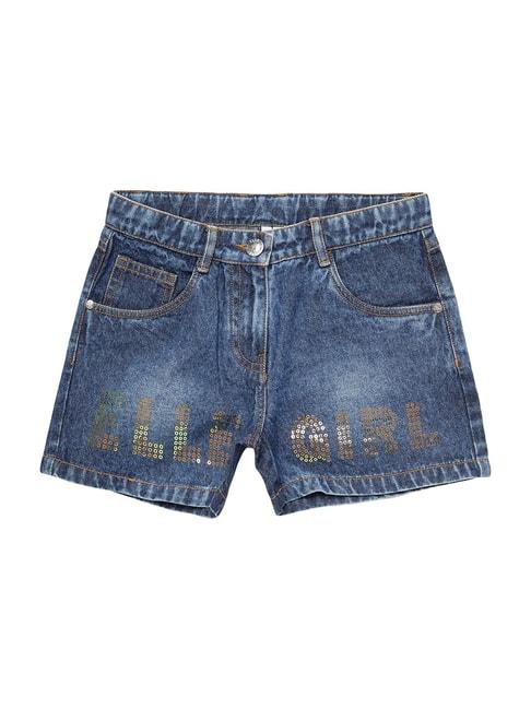 elle-kids-blue-cotton-washed-shorts