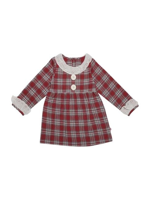 nino-bambino-kids-red-organic-cotton-plaid-pattern-dress